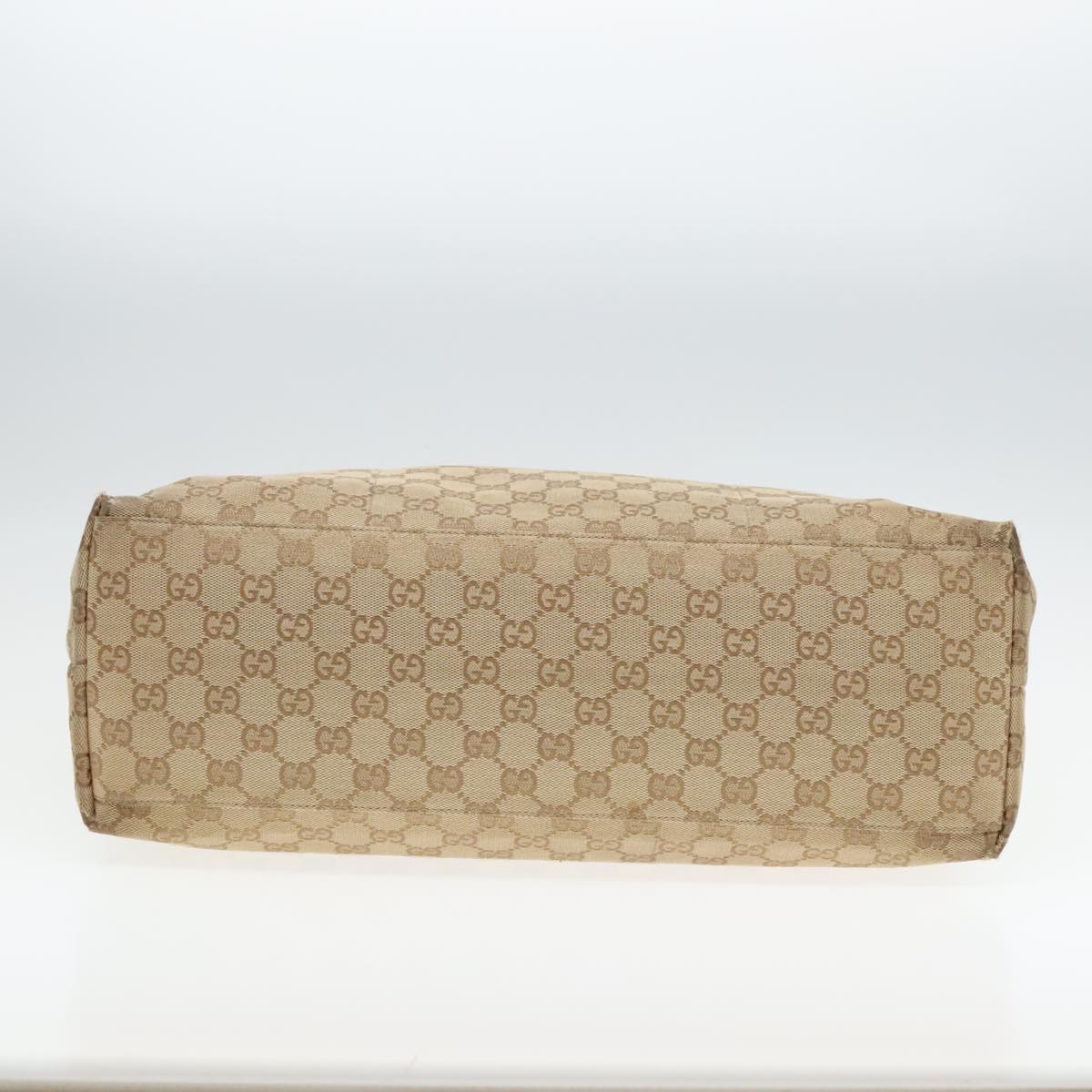 GUCCI GG Canvas Tote Bag Beige 155524 Auth 93858