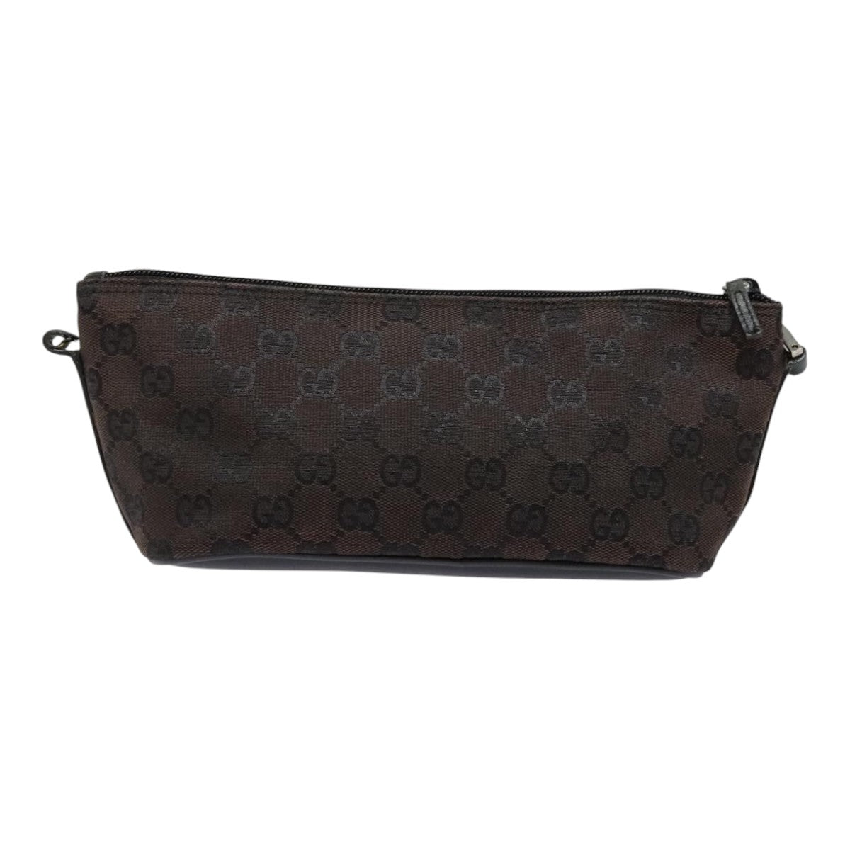 GUCCI GG Canvas Accessory Pouch Black Silver 039 1103 3903 Auth 94046