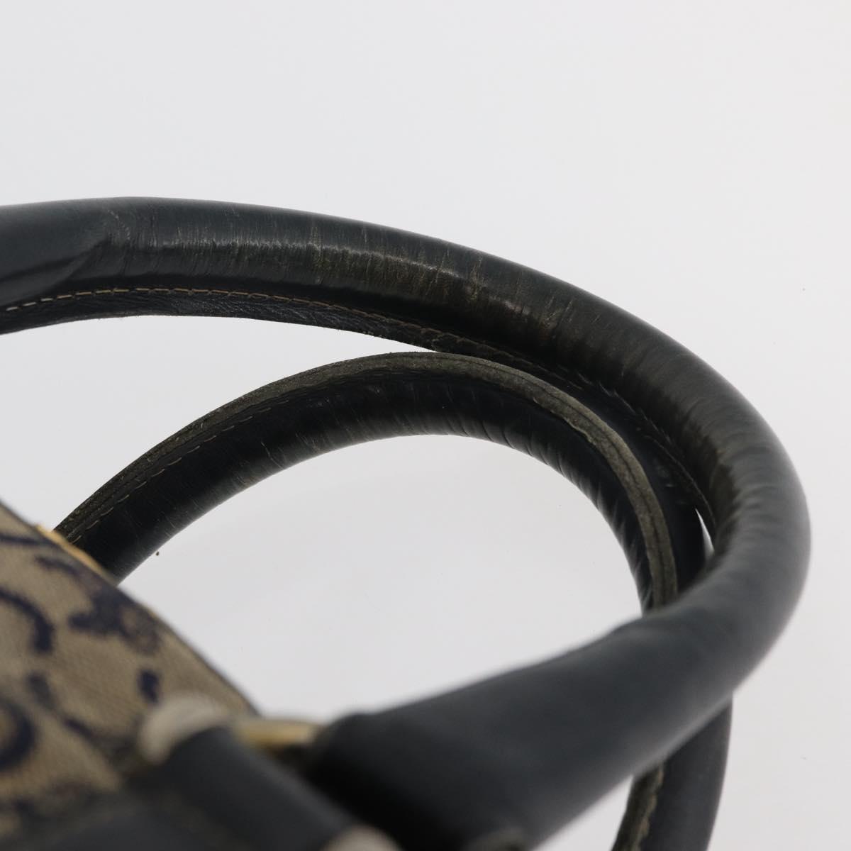 CELINE C Sulky Boston Bag Canvas Navy Gold Auth 94063