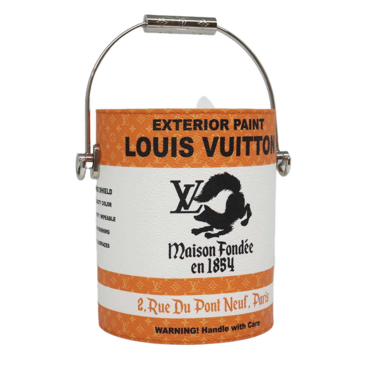 LOUIS VUITTON LV Painted Can Shoulder Bag PVC Leather Orange M81590 Auth 94068SM