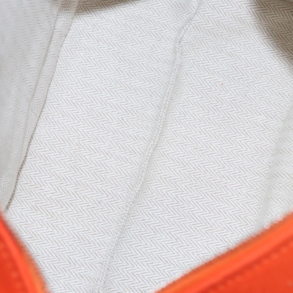 HERMES Pouch Cotton Orange Silver Auth 94262SM