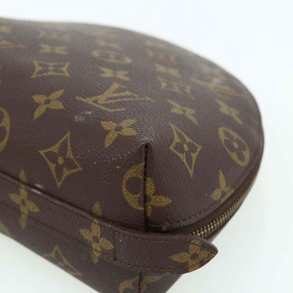 LOUIS VUITTON Monogram Trousse Demi Ronde Cosmetic Pouch M47520 LV Auth 94328