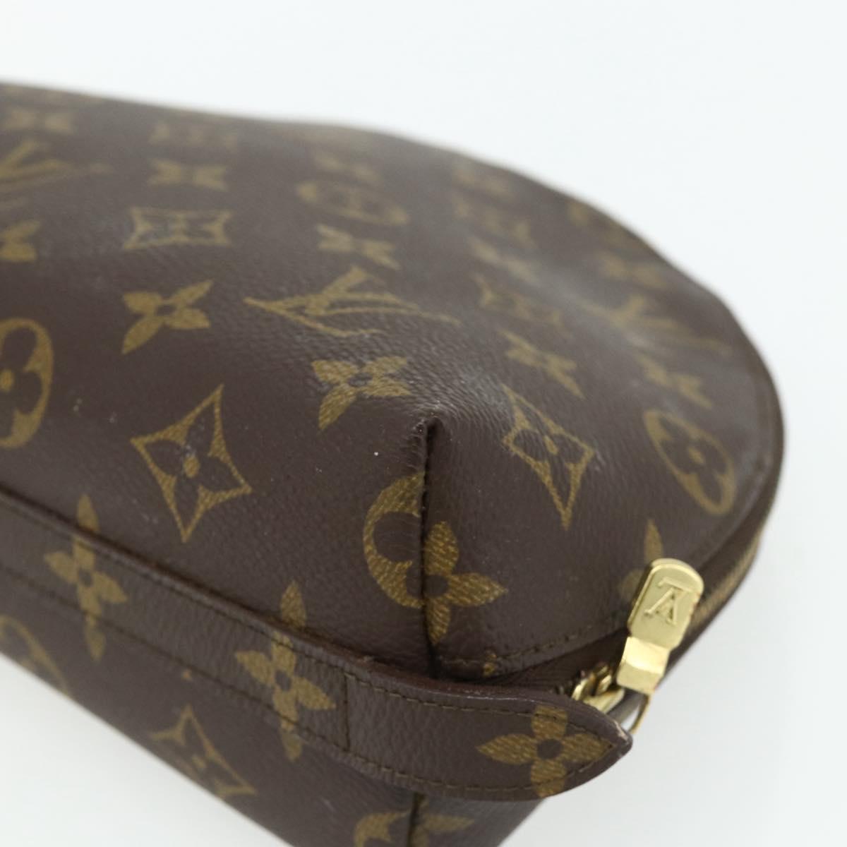 LOUIS VUITTON Monogram Trousse Demi Ronde Cosmetic Pouch M47520 LV Auth 94328