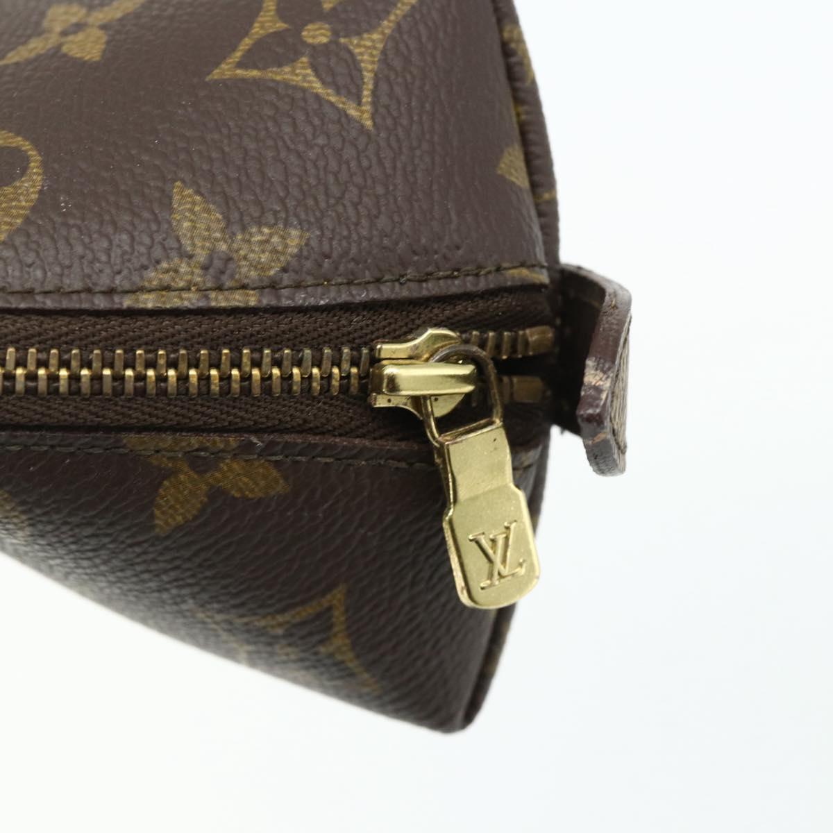 LOUIS VUITTON Monogram Trousse Demi Ronde Cosmetic Pouch M47520 LV Auth 94328