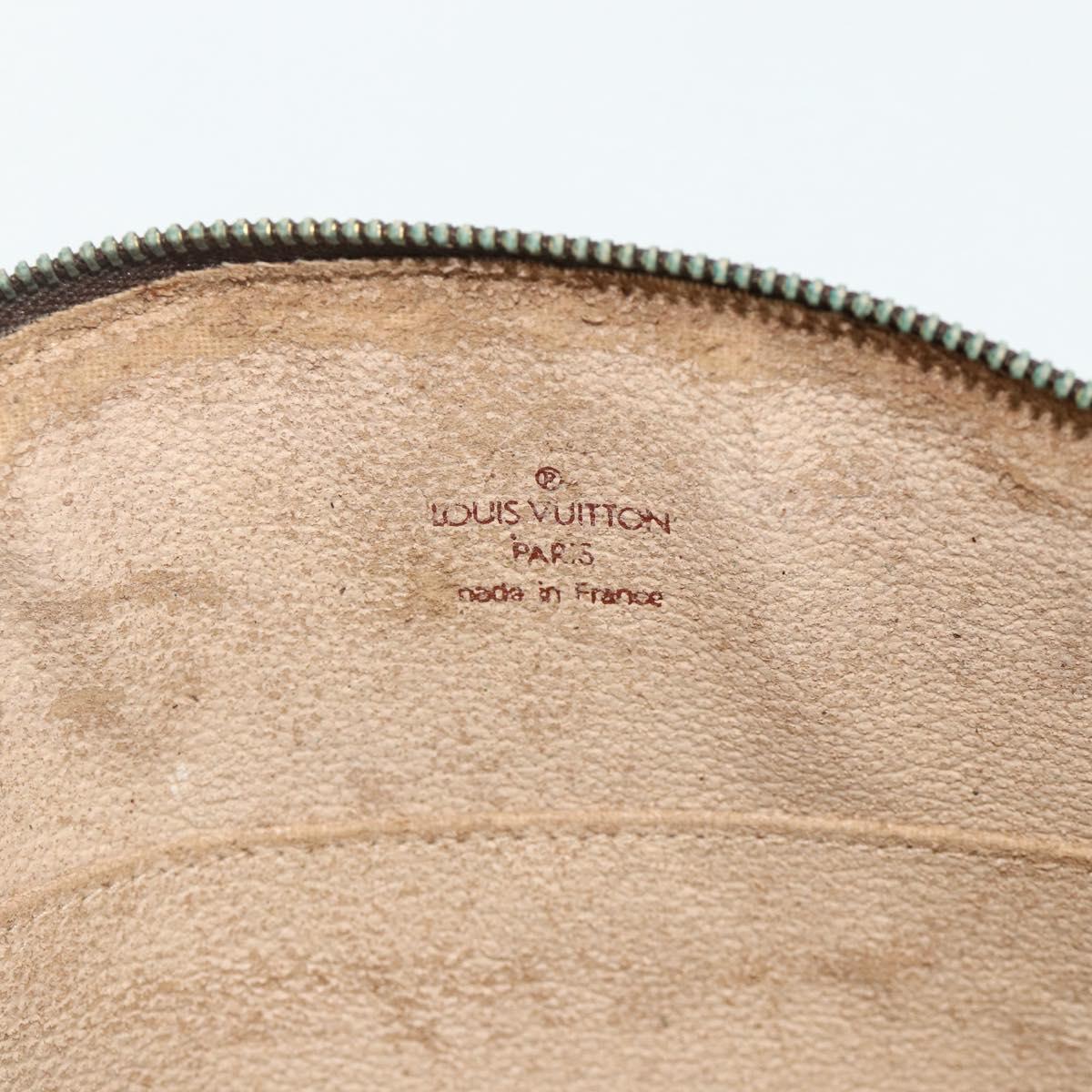 LOUIS VUITTON Monogram Trousse Demi Ronde Cosmetic Pouch M47520 LV Auth 94328