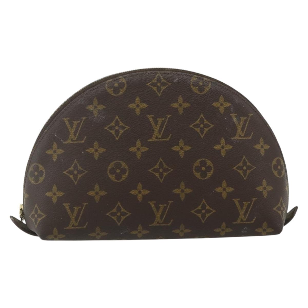 LOUIS VUITTON Monogram Trousse Demi Ronde Cosmetic Pouch M47520 LV Auth 94328