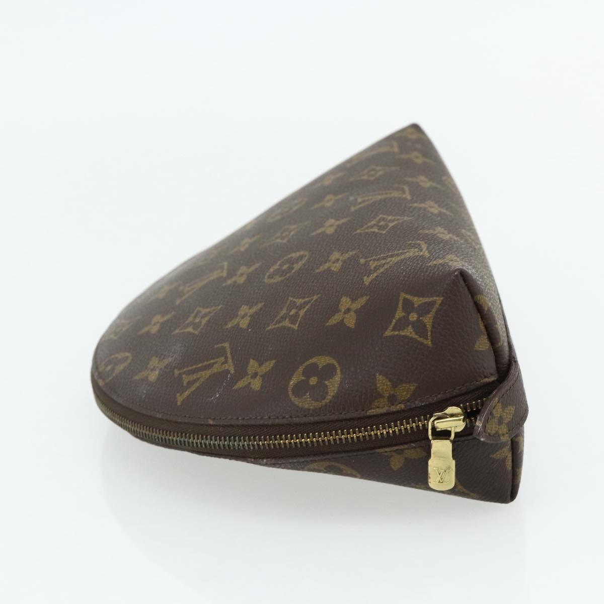 LOUIS VUITTON Monogram Trousse Demi Ronde Cosmetic Pouch M47520 LV Auth 94328