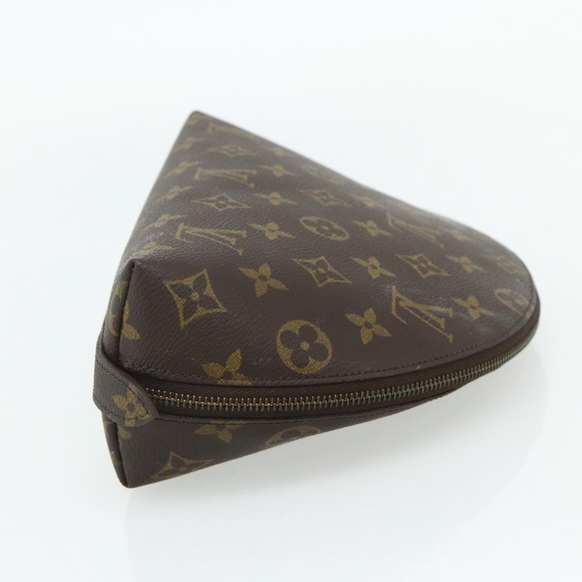 LOUIS VUITTON Monogram Trousse Demi Ronde Cosmetic Pouch M47520 LV Auth 94328