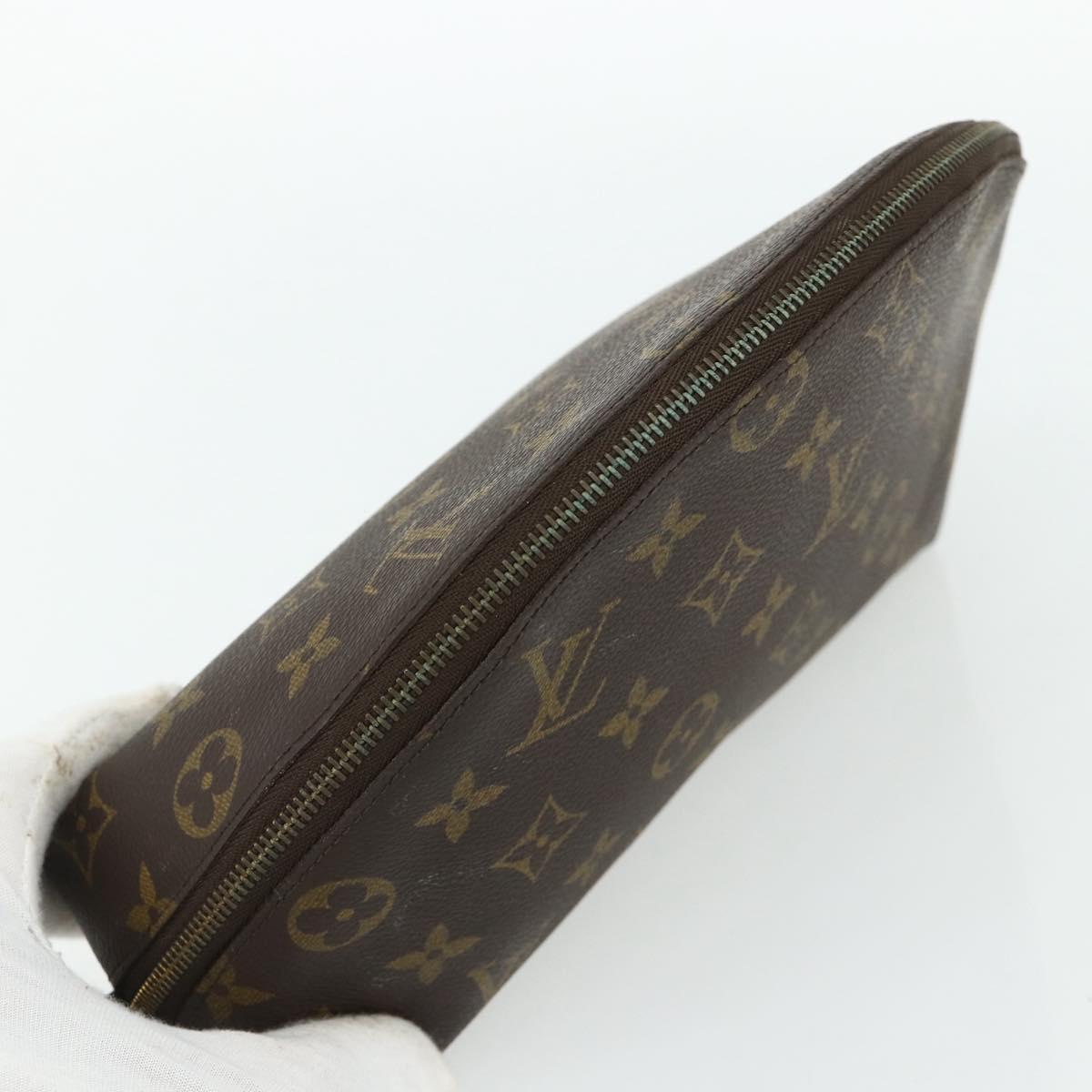 LOUIS VUITTON Monogram Trousse Demi Ronde Cosmetic Pouch M47520 LV Auth 94328