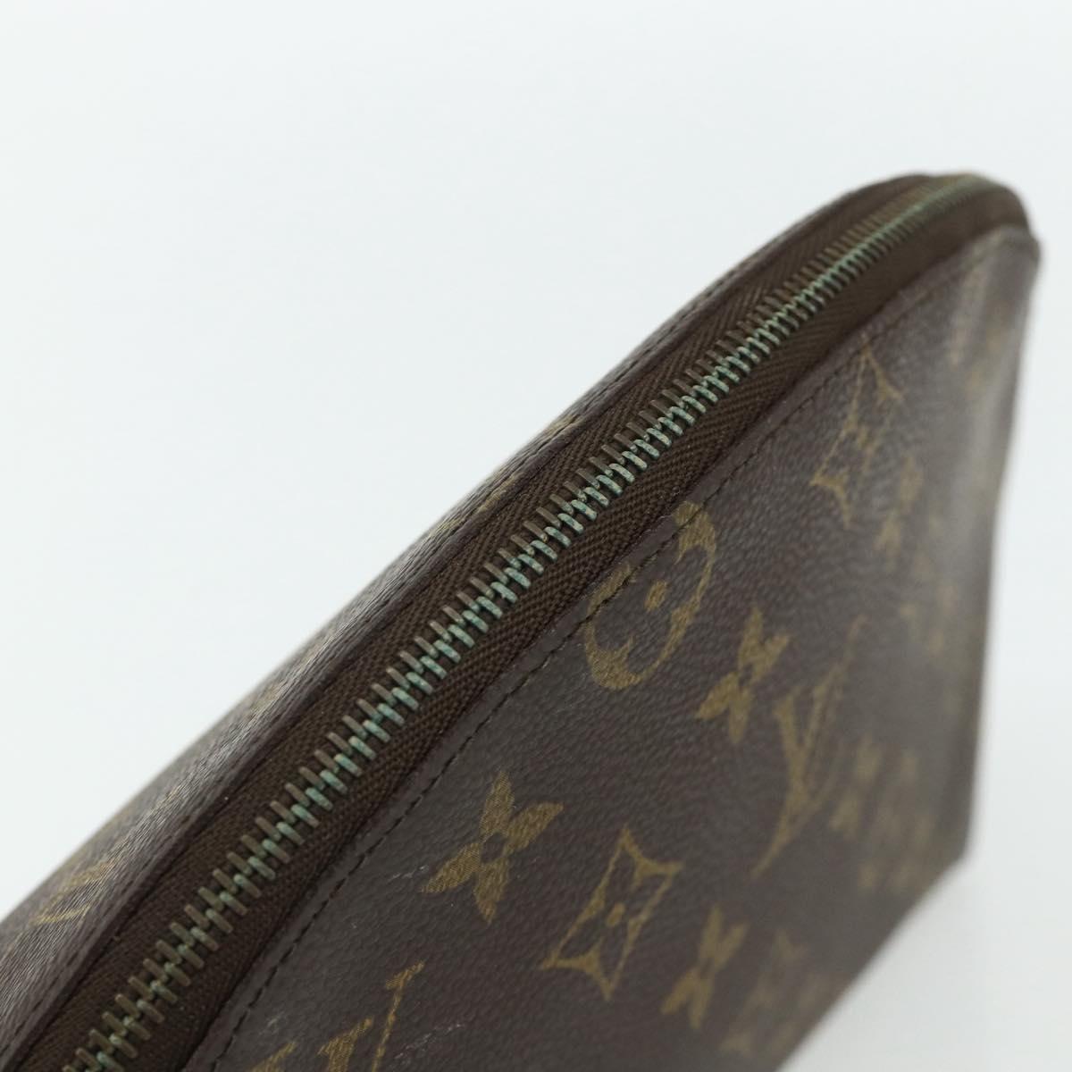 LOUIS VUITTON Monogram Trousse Demi Ronde Cosmetic Pouch M47520 LV Auth 94328