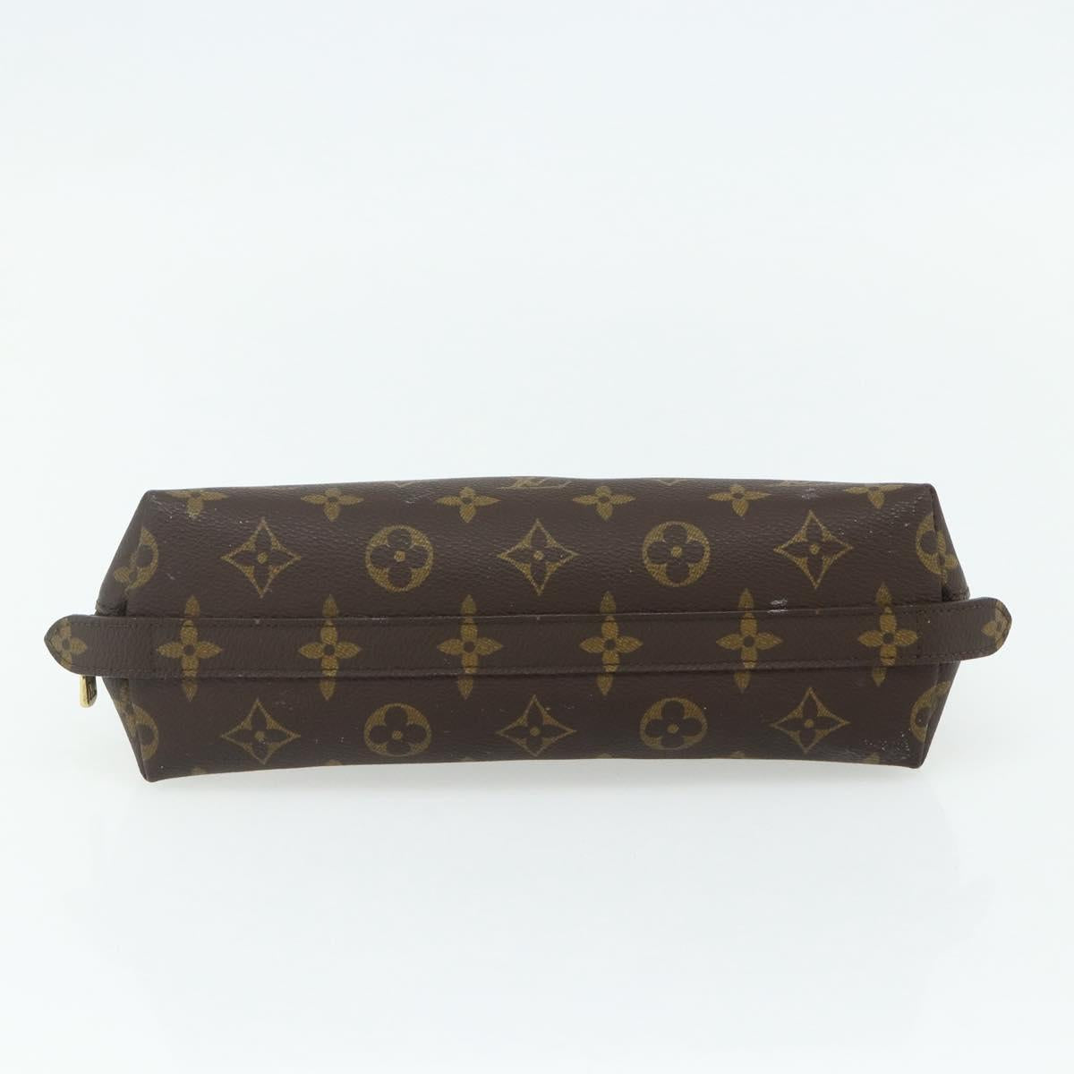 LOUIS VUITTON Monogram Trousse Demi Ronde Cosmetic Pouch M47520 LV Auth 94328