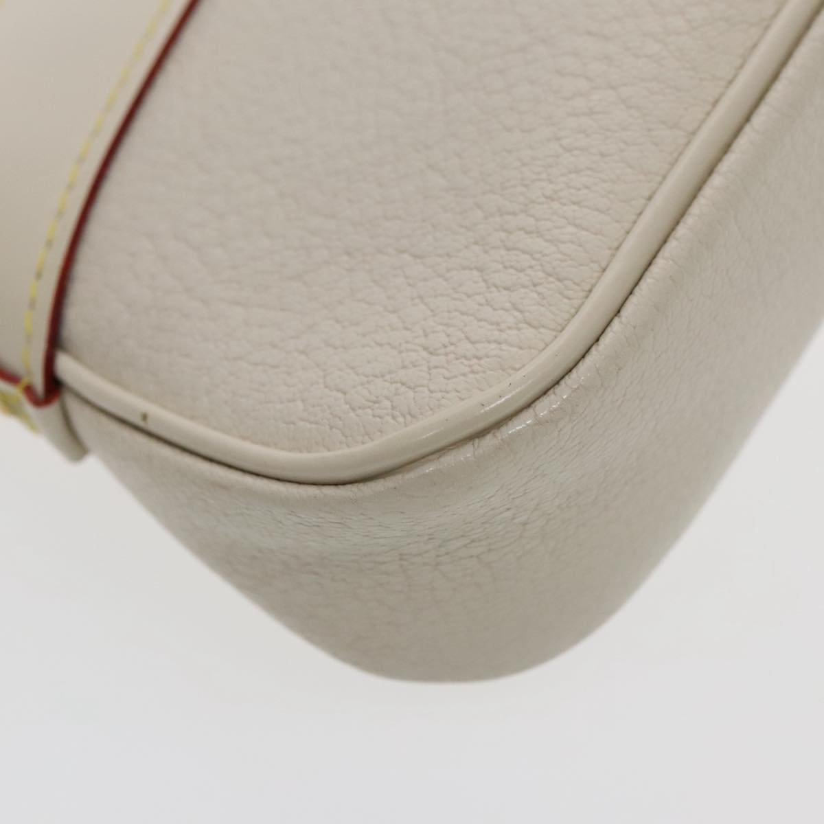 LOUIS VUITTON Suhari Lockit Clutch Bag Leather White M95629 LV Auth 94716V