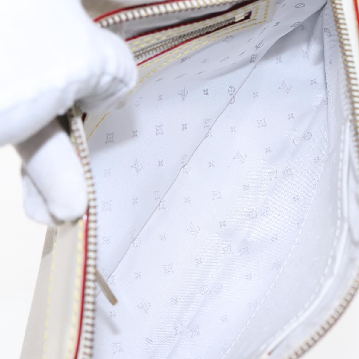 LOUIS VUITTON Suhari Lockit Clutch Bag Leather White M95629 LV Auth 94716V