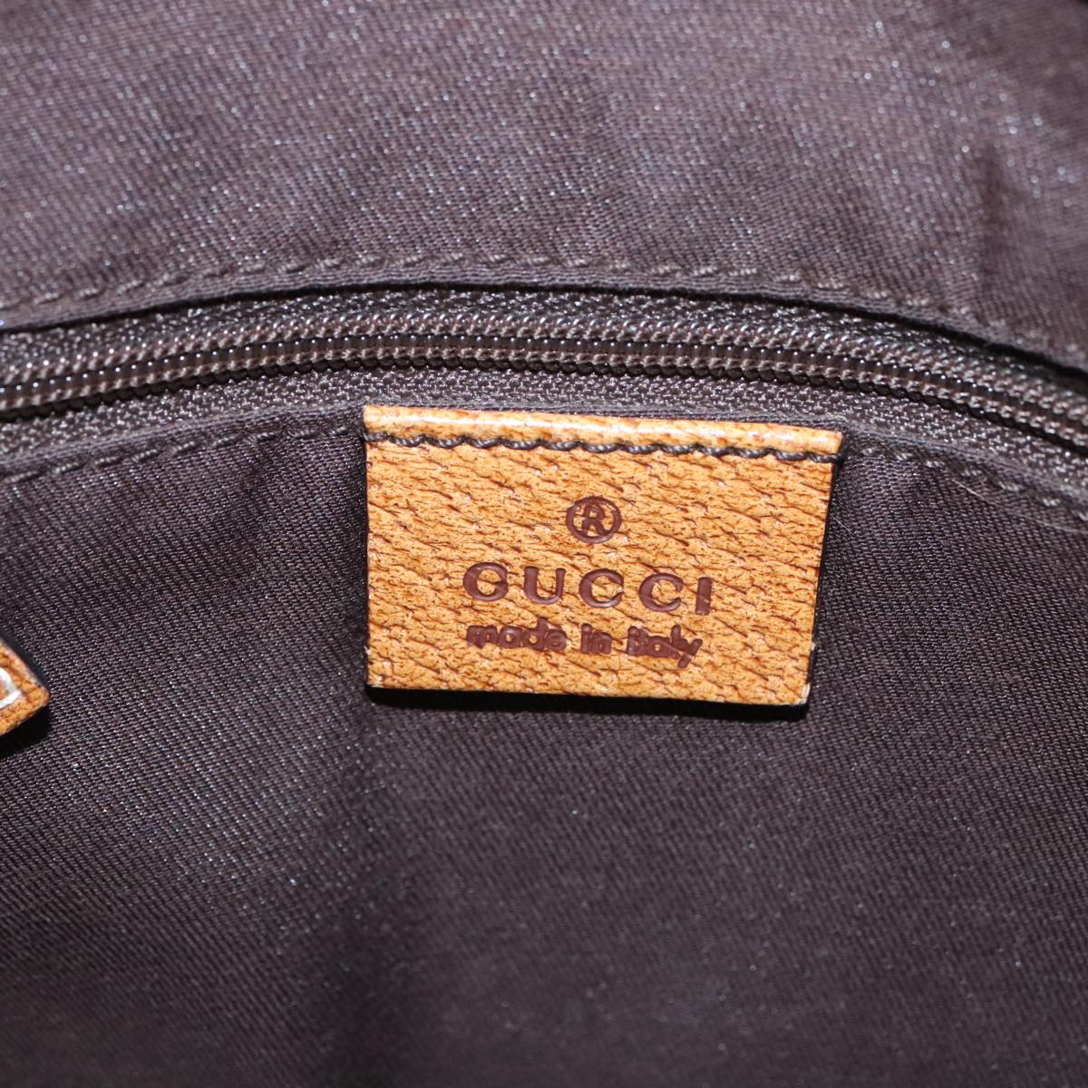 GUCCI GG Canvas Hand Bag Brown Silver 113019 3444 Auth 94718