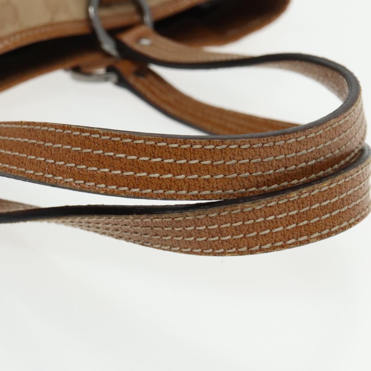 GUCCI GG Canvas Hand Bag Brown Silver 113019 3444 Auth 94718