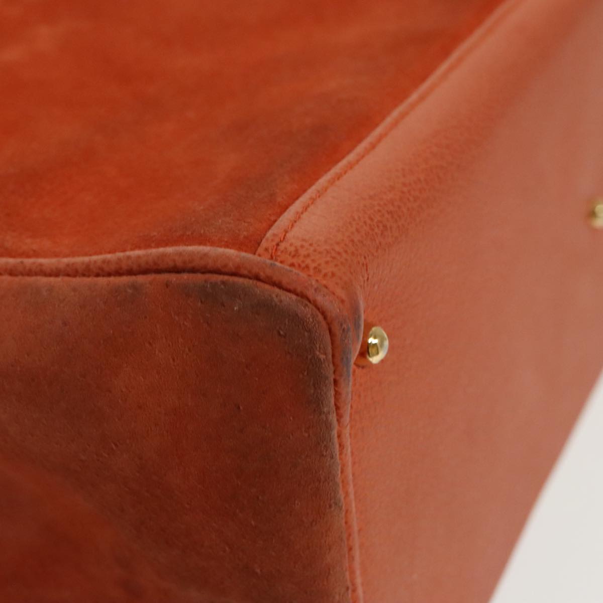 GUCCI Bamboo Hand Bag Suede 2way Orange Gold 002 123 0322 Auth 94808