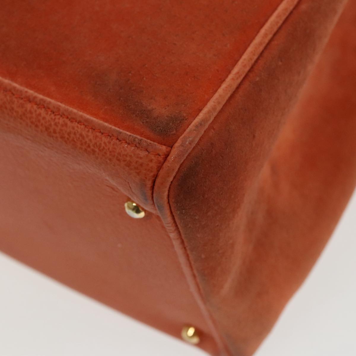 GUCCI Bamboo Hand Bag Suede 2way Orange Gold 002 123 0322 Auth 94808