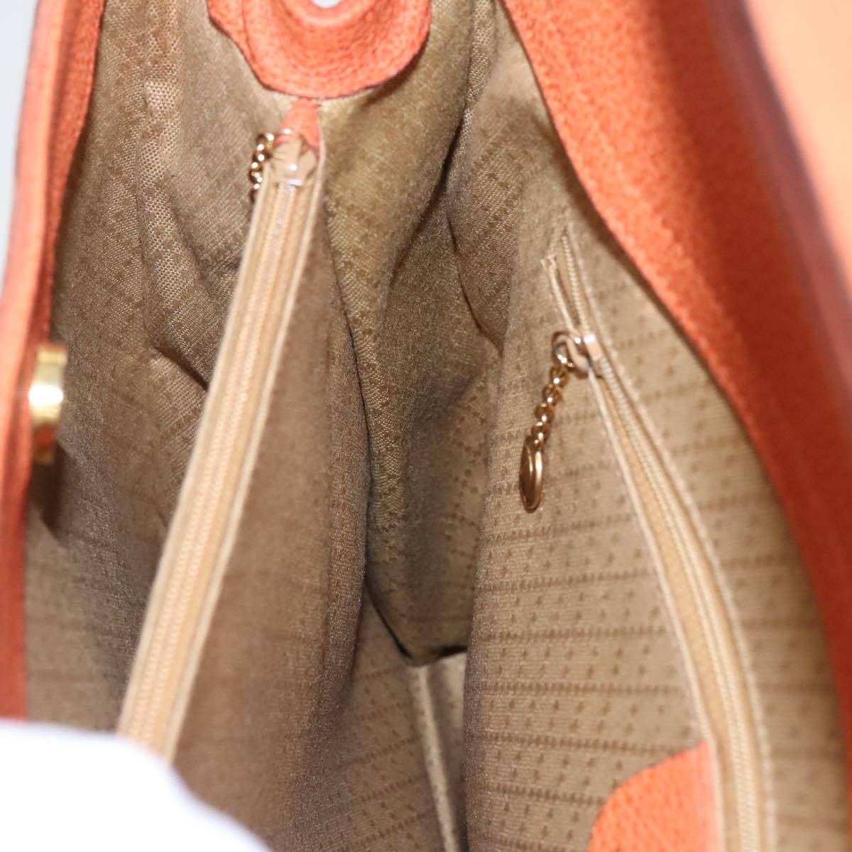 GUCCI Bamboo Hand Bag Suede 2way Orange Gold 002 123 0322 Auth 94808