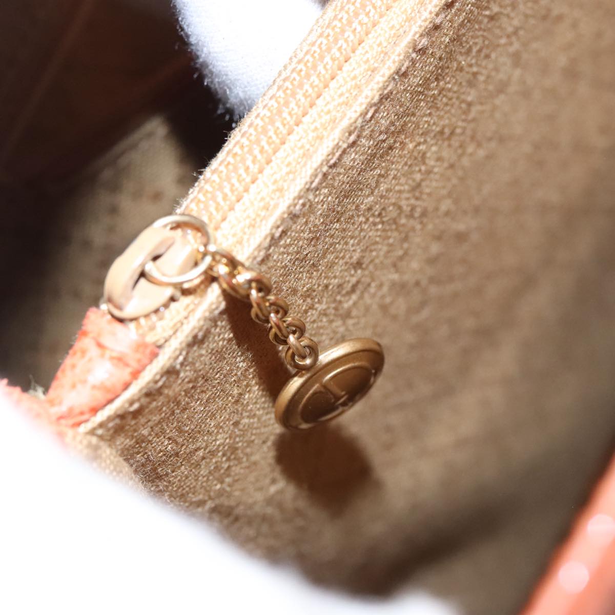 GUCCI Bamboo Hand Bag Suede 2way Orange Gold 002 123 0322 Auth 94808