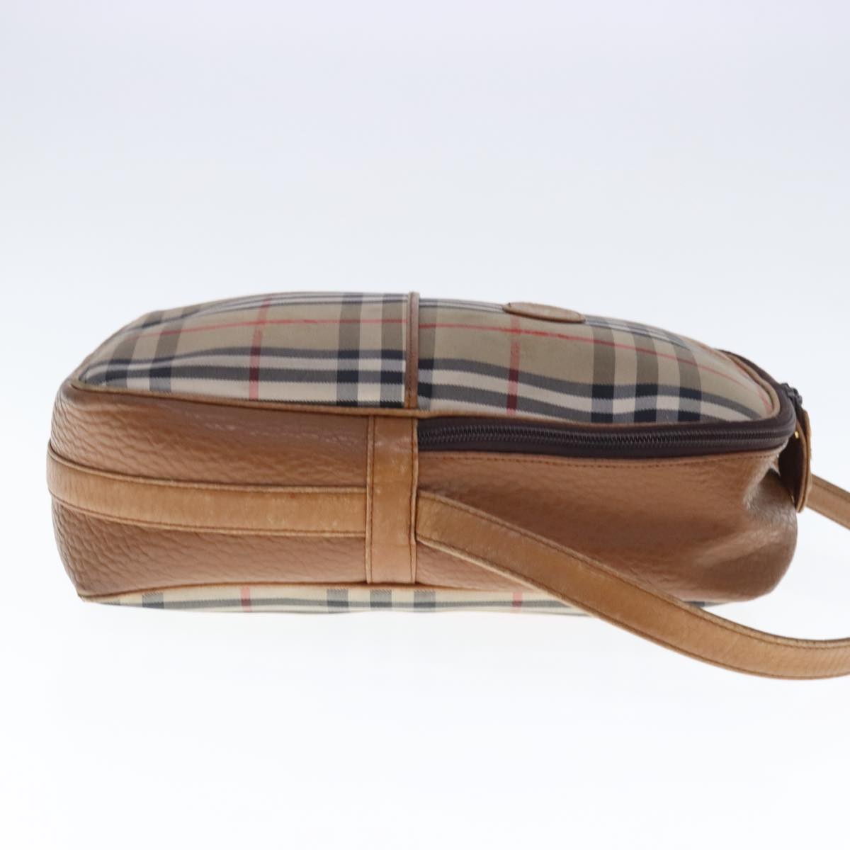 Burberrys Nova Check Shoulder Bag Canvas Beige Auth 95038