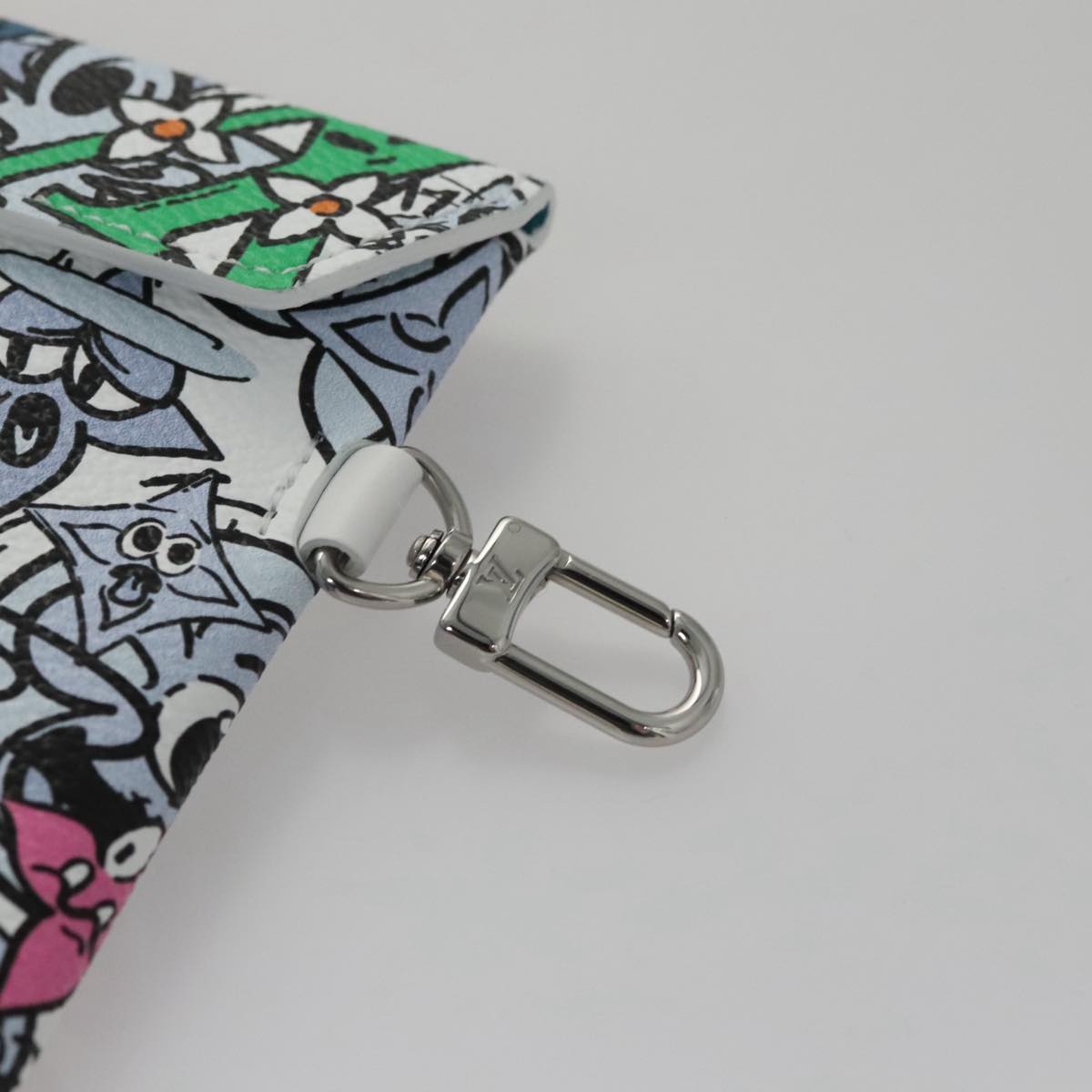 LOUIS VUITTON Monogram Comics Trio Amberop Clutch Bag White M82014 Auth 95129S