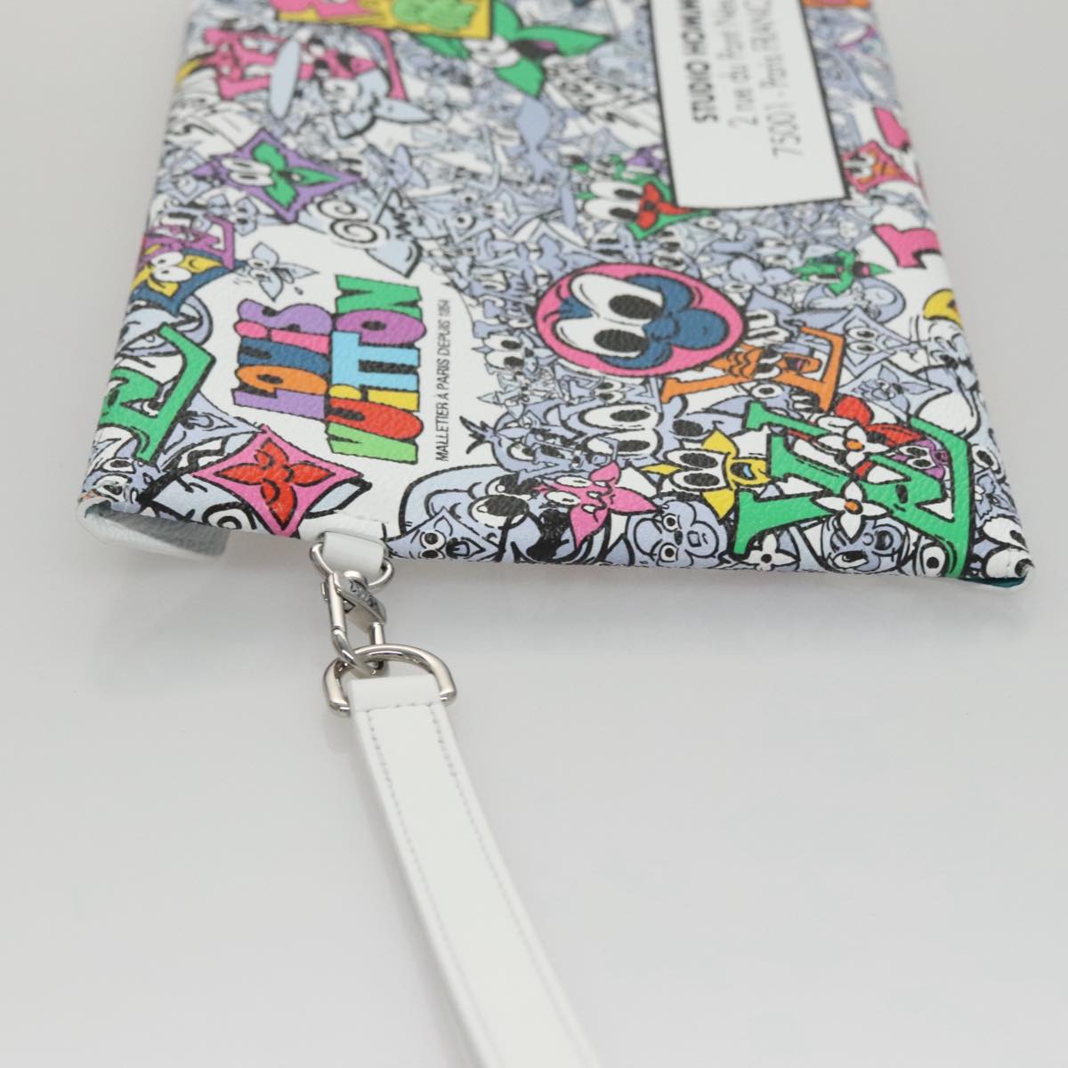 LOUIS VUITTON Monogram Comics Trio Amberop Clutch Bag White M82014 Auth 95129SM