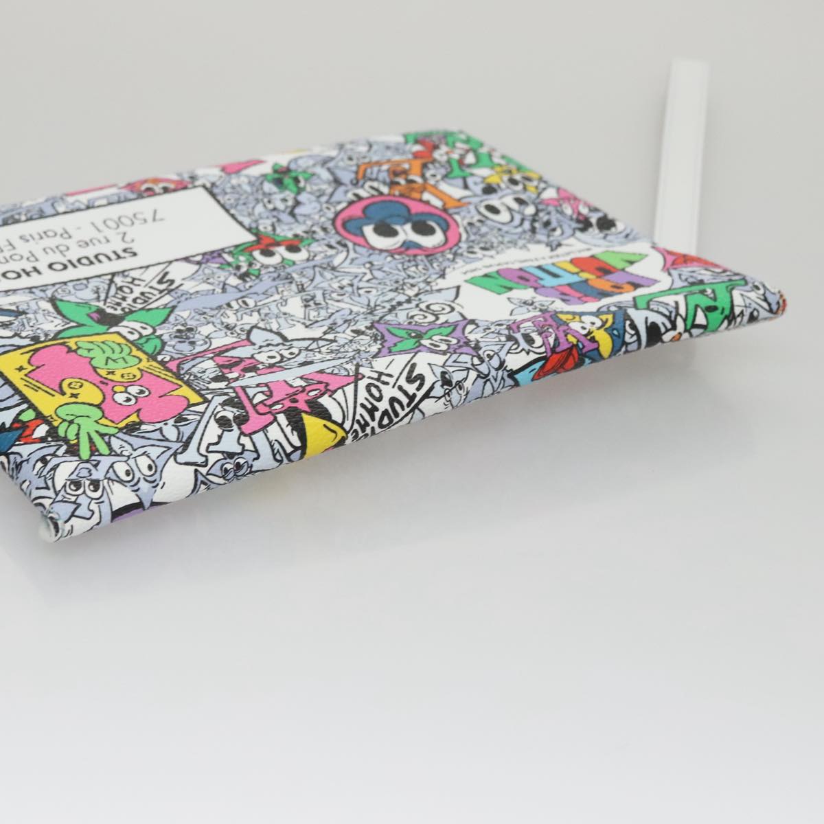 LOUIS VUITTON Monogram Comics Trio Amberop Clutch Bag White M82014 Auth 95129SM