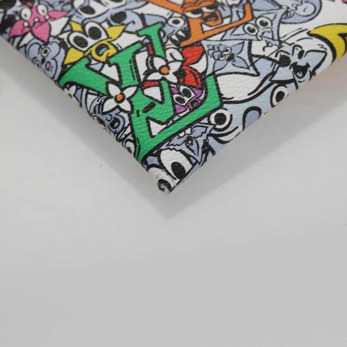 LOUIS VUITTON Monogram Comics Trio Amberop Clutch Bag White M82014 Auth 95129S
