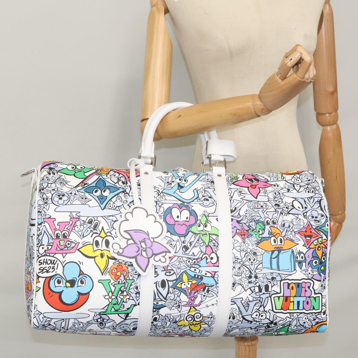 LOUIS VUITTON Monogram Comics Keepall Bandouliere 50 Bag M21863 LV Auth 95131SM