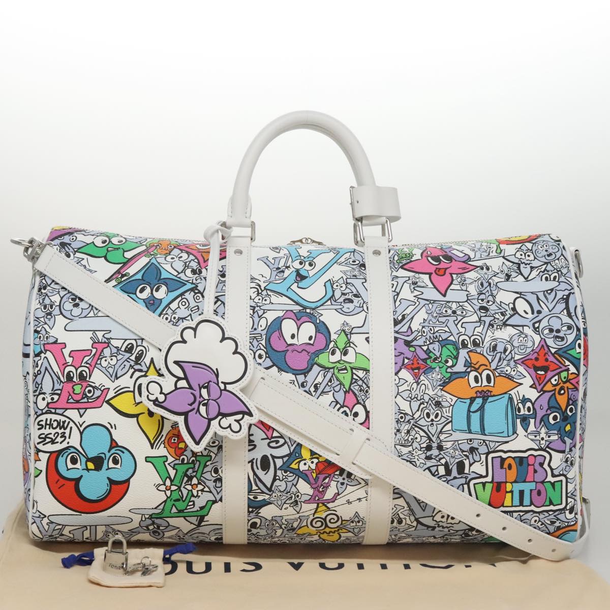 LOUIS VUITTON Monogram Comics Keepall Bandouliere 50 Bag M21863 LV Auth 95131SM