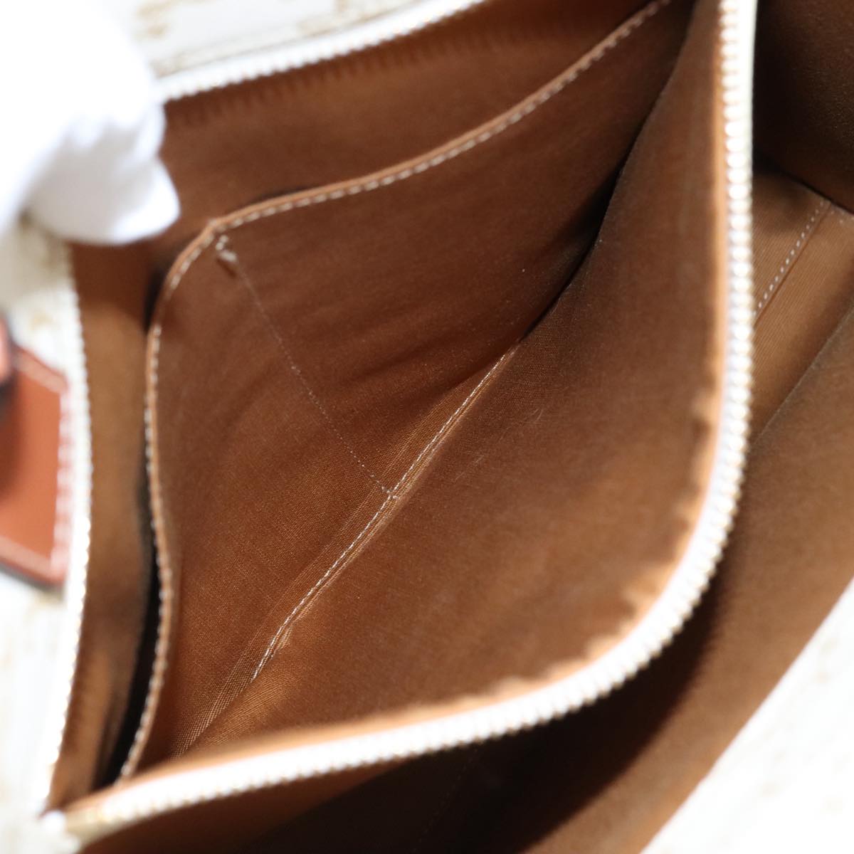 CELINE Triomphe Small Vertical Cabas Tote Bag PVC Leather 2way White Auth 95139SM