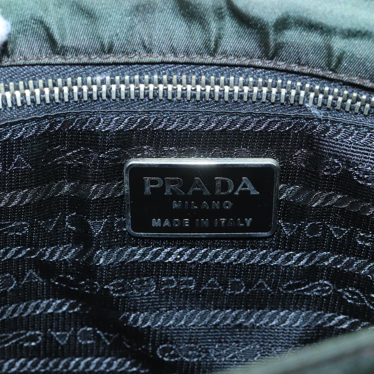 PRADA Shoulder Bag Nylon Green Auth 95145