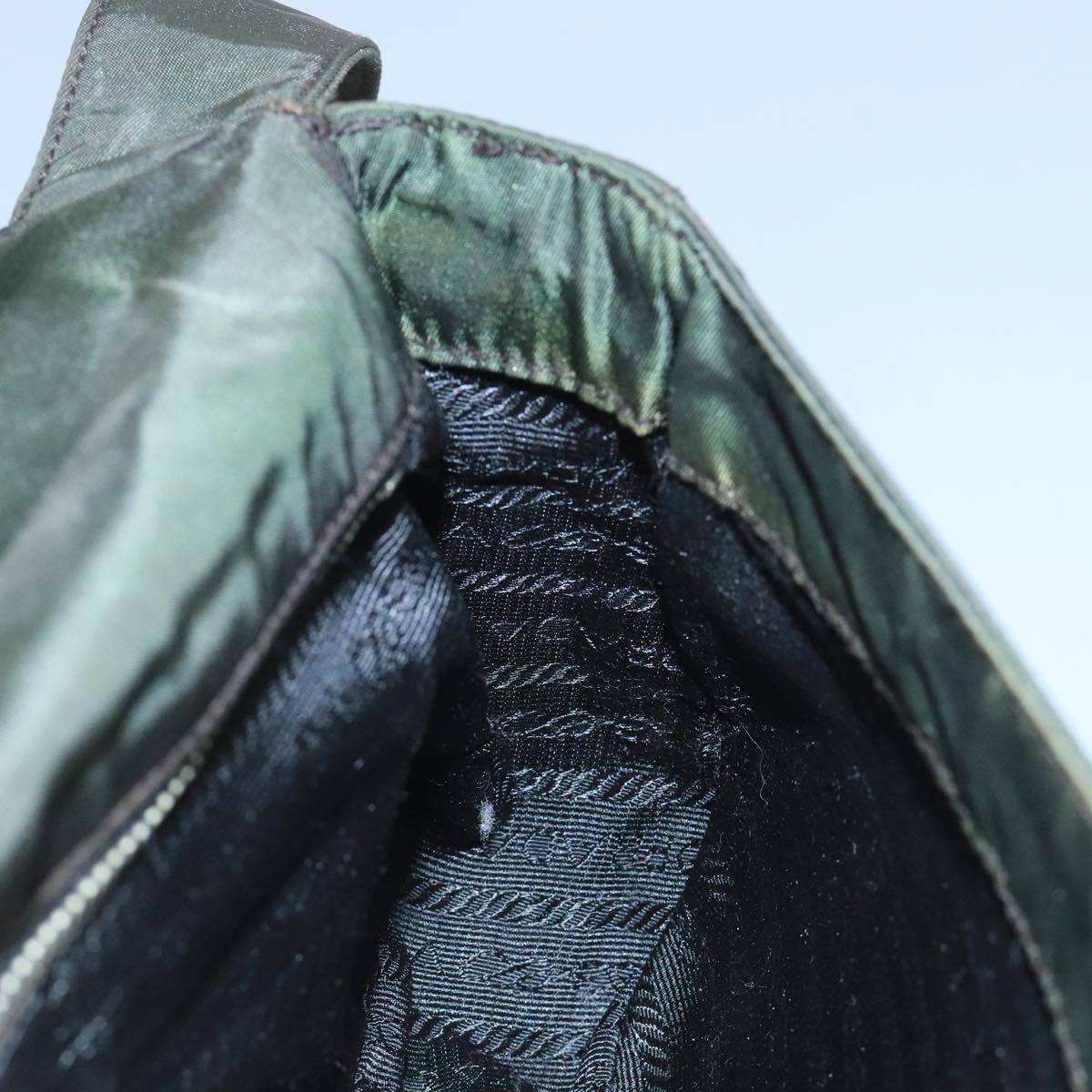 PRADA Shoulder Bag Nylon Green Auth 95145