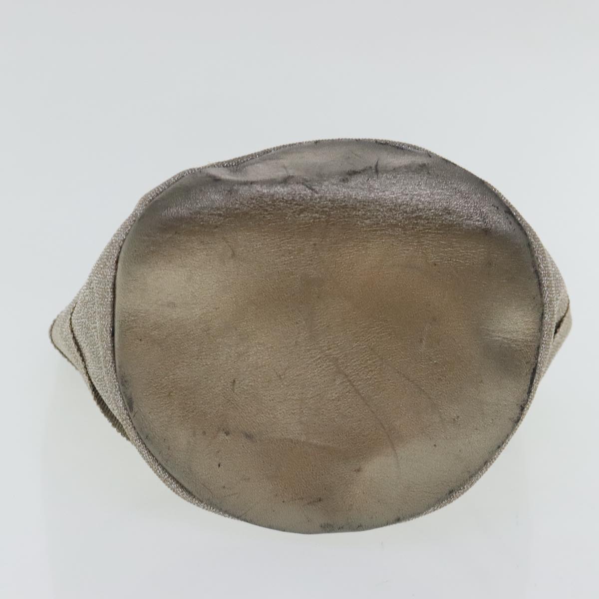 Salvatore Ferragamo Chain Hand Bag Canvas Silver Auth 95158