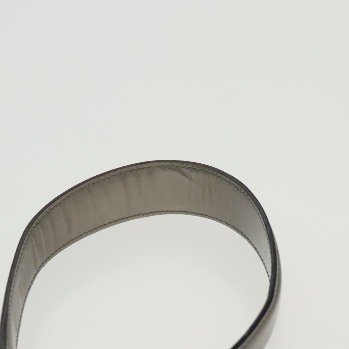 Salvatore Ferragamo Gancini Hand Bag Enamel Silver Auth 95159