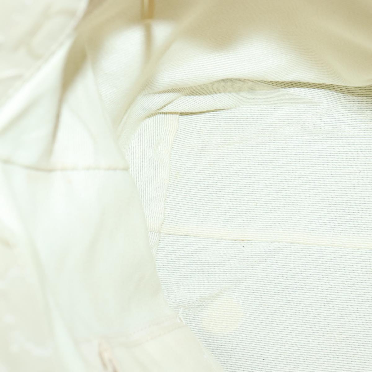 Salvatore Ferragamo Gancini Hand Bag Canvas Beige Gold Auth 95165