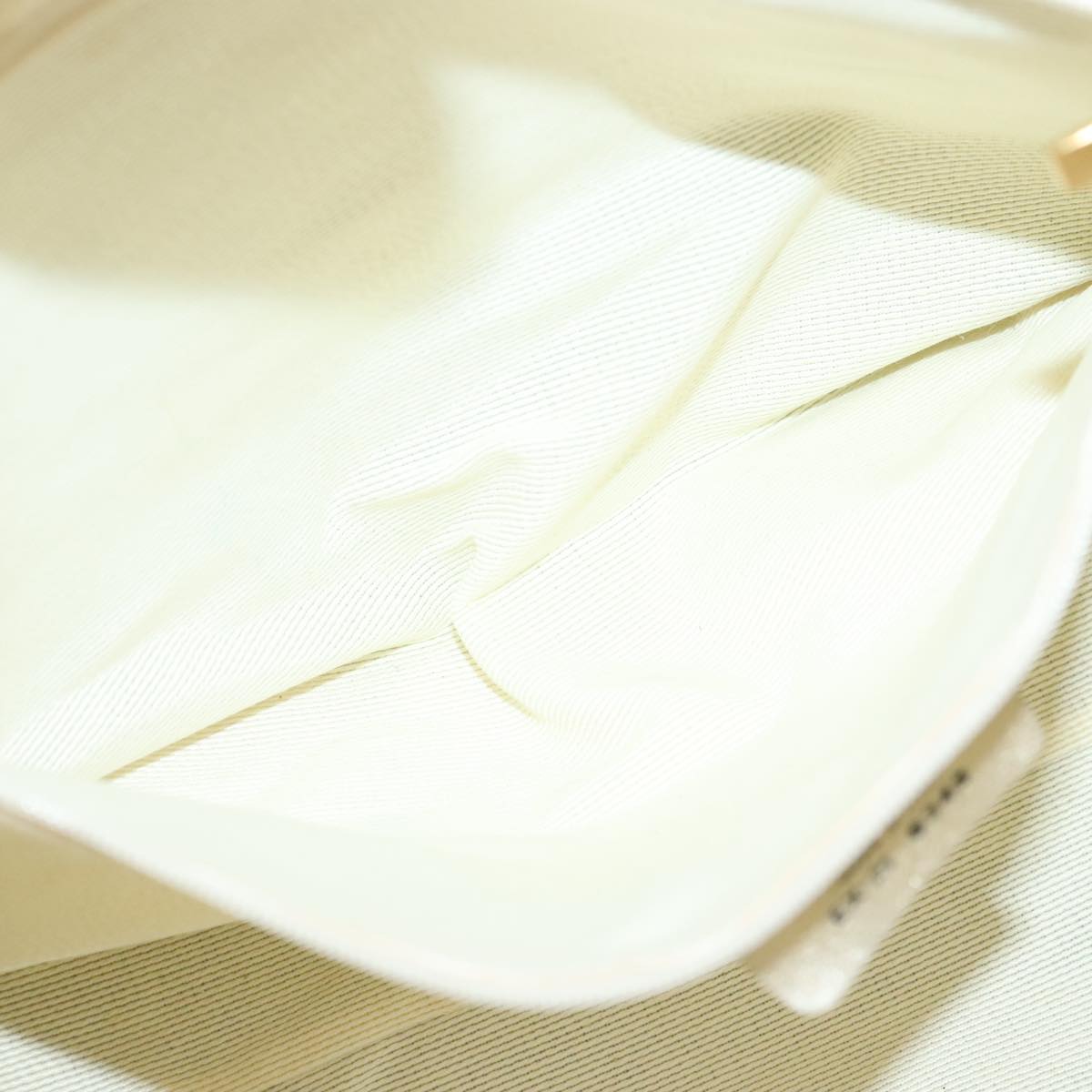 Salvatore Ferragamo Gancini Hand Bag Canvas Beige Gold Auth 95165