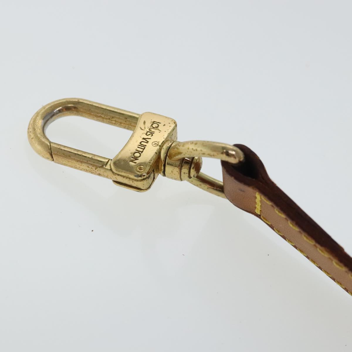 LOUIS VUITTON Adjustable Shoulder Strap Leather 32.3""""""""-39.4"""""""" Beige Auth 95321