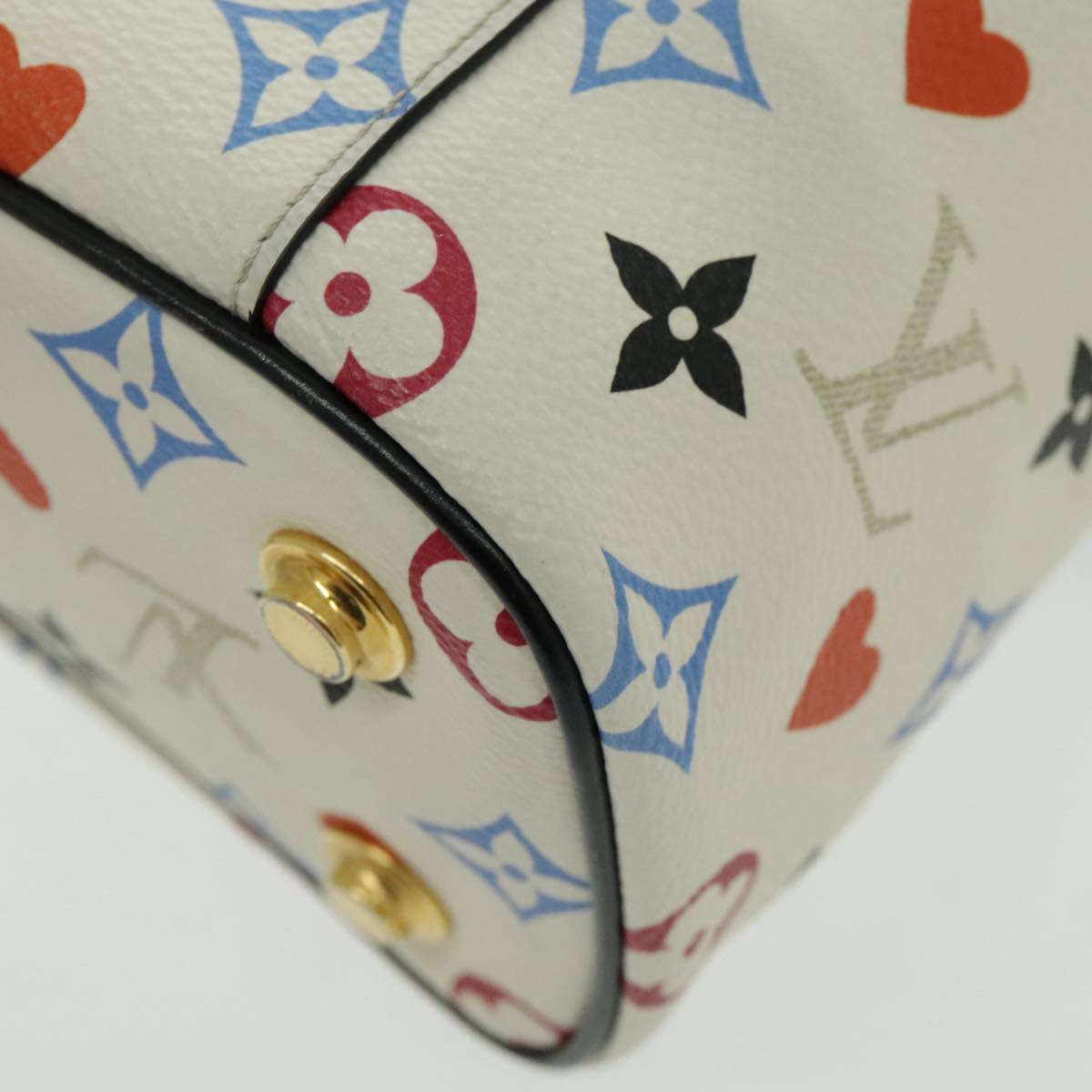 LOUIS VUITTON Monogram Game On Vanity PM Hand Bag White M57458 LV Auth 95384SA