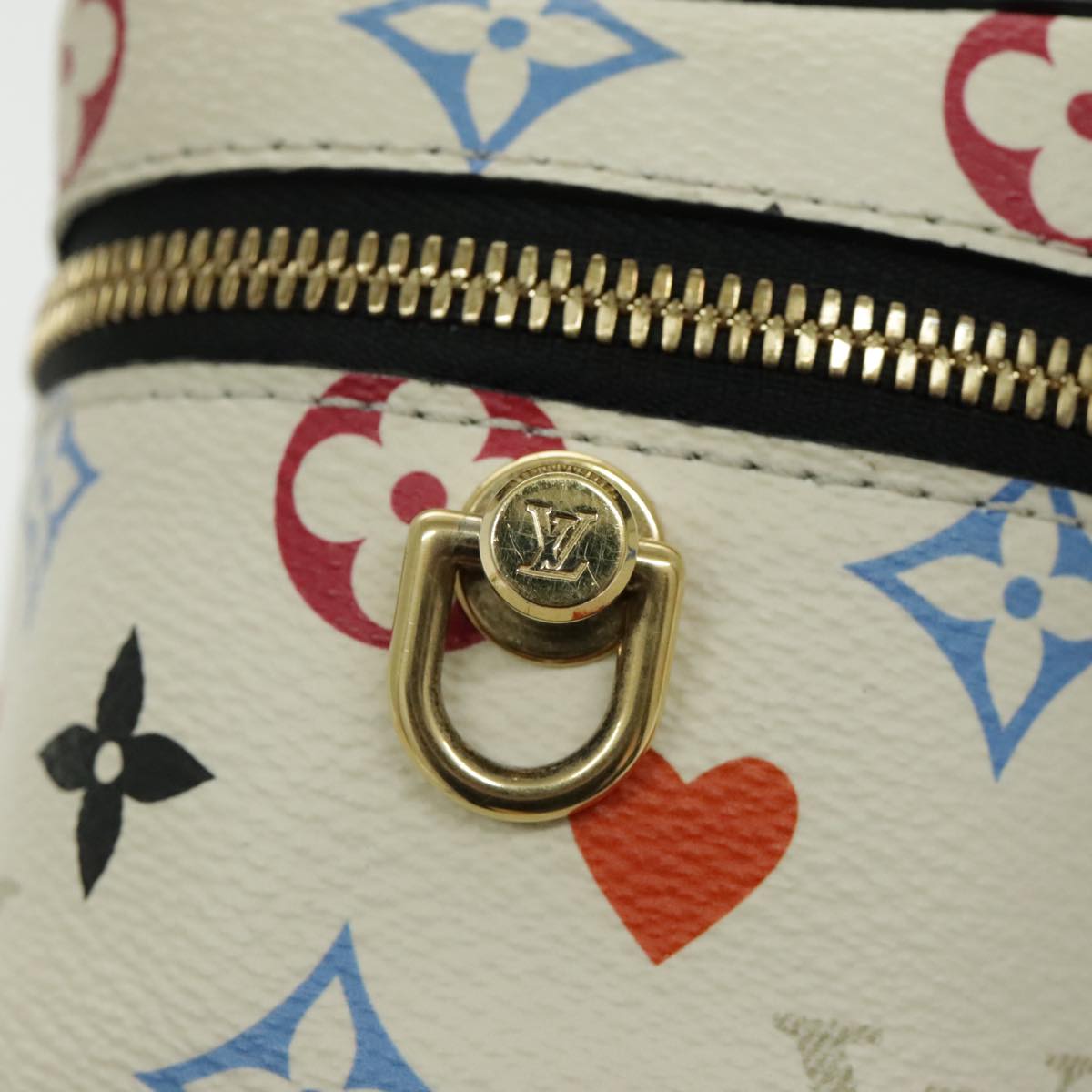 LOUIS VUITTON Monogram Game On Vanity PM Hand Bag White M57458 LV Auth 95384SA