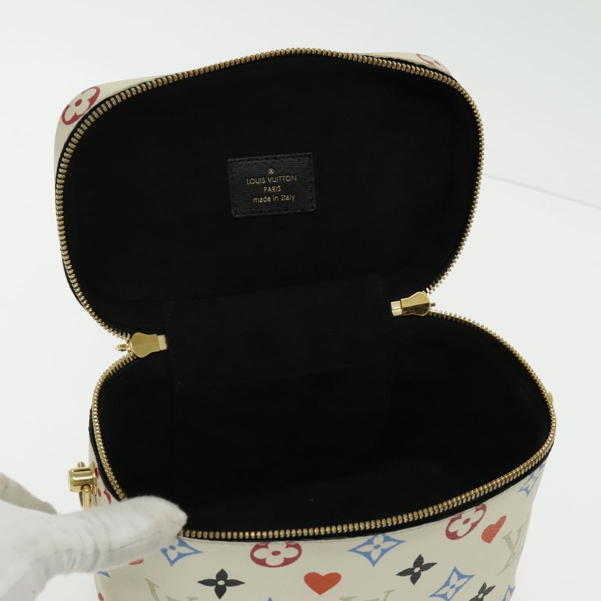 LOUIS VUITTON Monogram Game On Vanity PM Hand Bag White M57458 LV Auth 95384SA