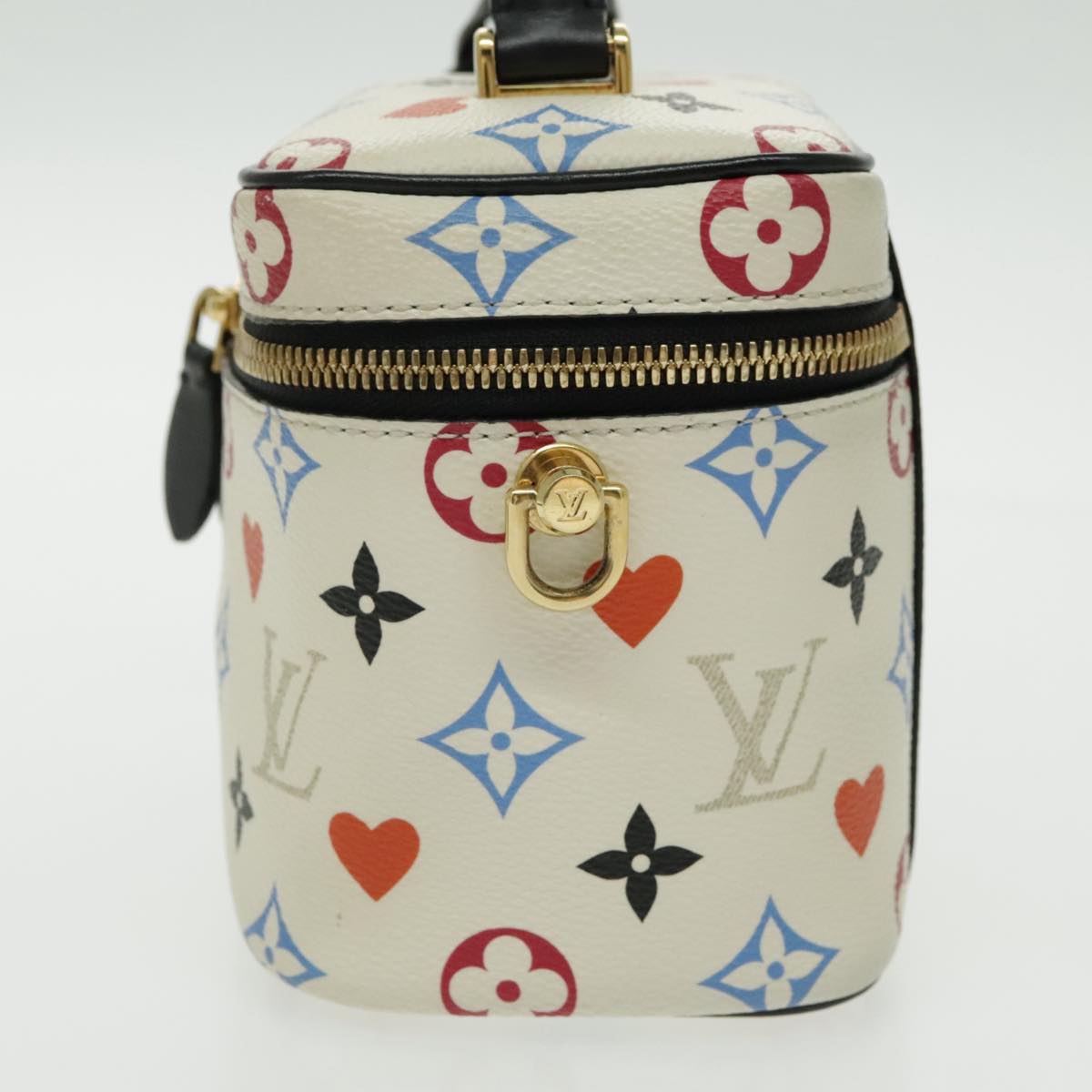 LOUIS VUITTON Monogram Game On Vanity PM Hand Bag White M57458 LV Auth 95384SA