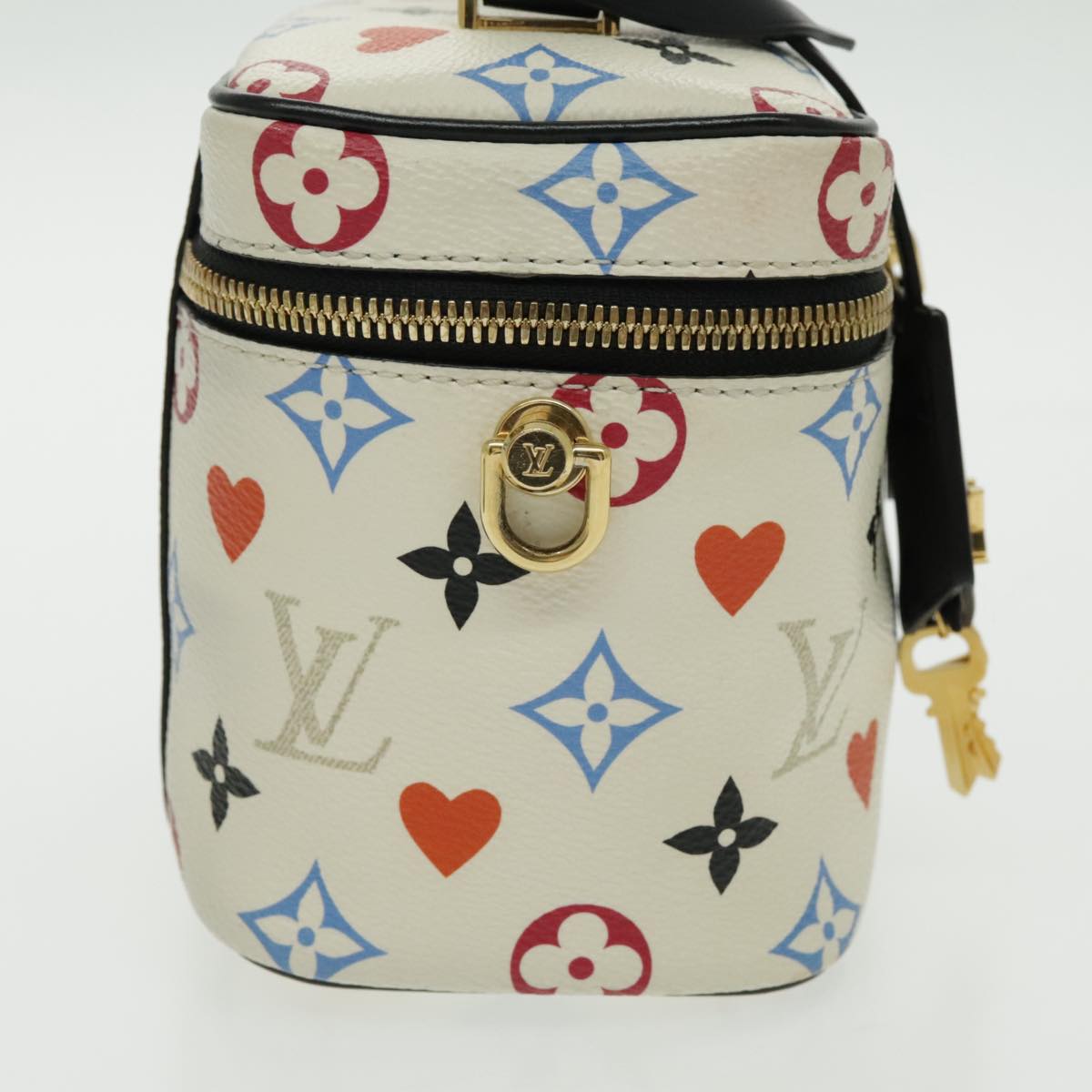 LOUIS VUITTON Monogram Game On Vanity PM Hand Bag White M57458 LV Auth 95384SA