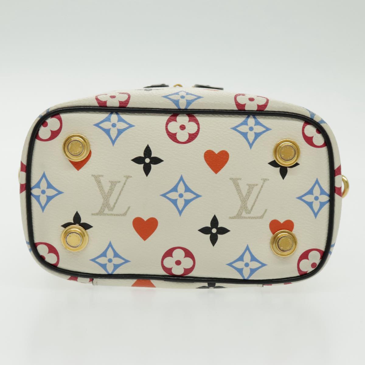 LOUIS VUITTON Monogram Game On Vanity PM Hand Bag White M57458 LV Auth 95384SA