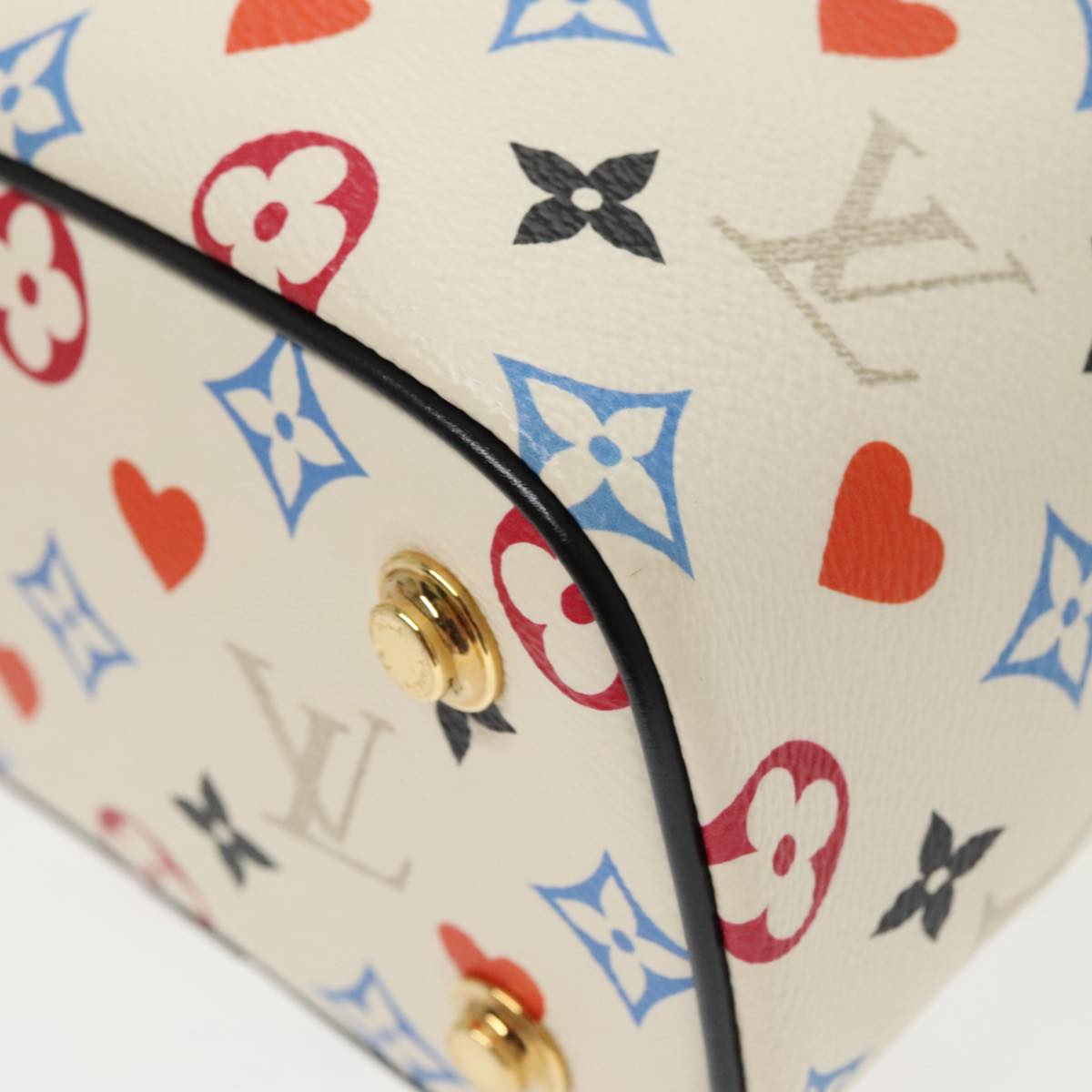 LOUIS VUITTON Monogram Game On Vanity PM Hand Bag White M57458 LV Auth 95387SM