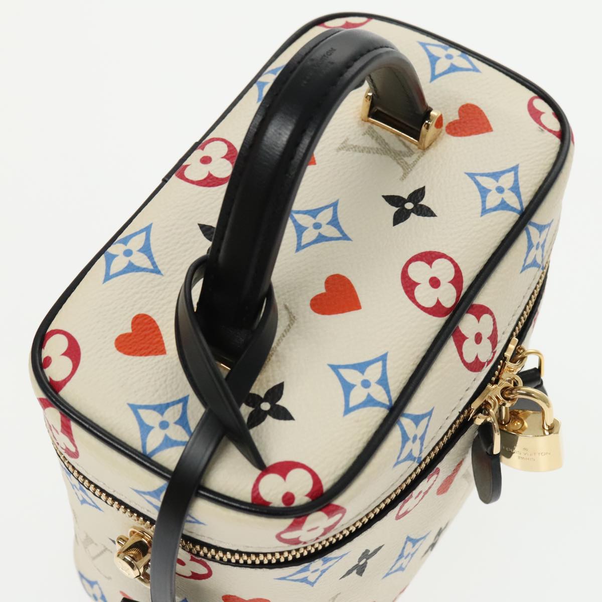 LOUIS VUITTON Monogram Game On Vanity PM Hand Bag White M57458 LV Auth 95387SM