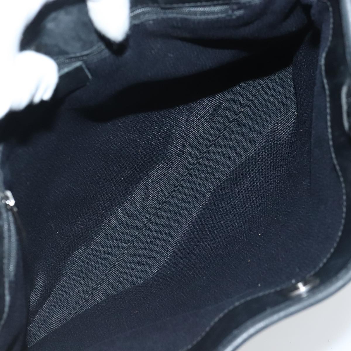 Salvatore Ferragamo Gancini Tote Bag Canvas Black Silver Auth 95511