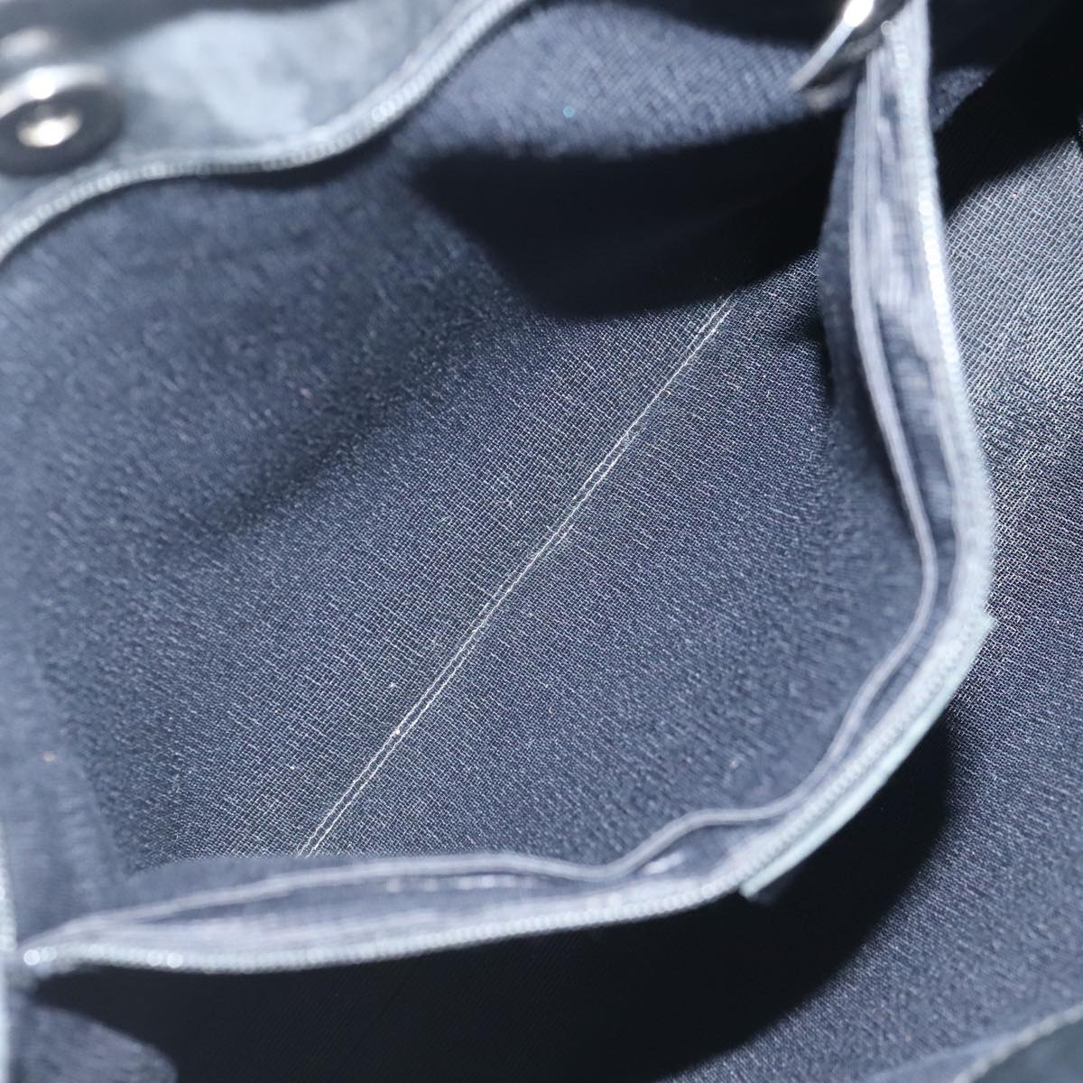 Salvatore Ferragamo Gancini Tote Bag Canvas Black Silver Auth 95511