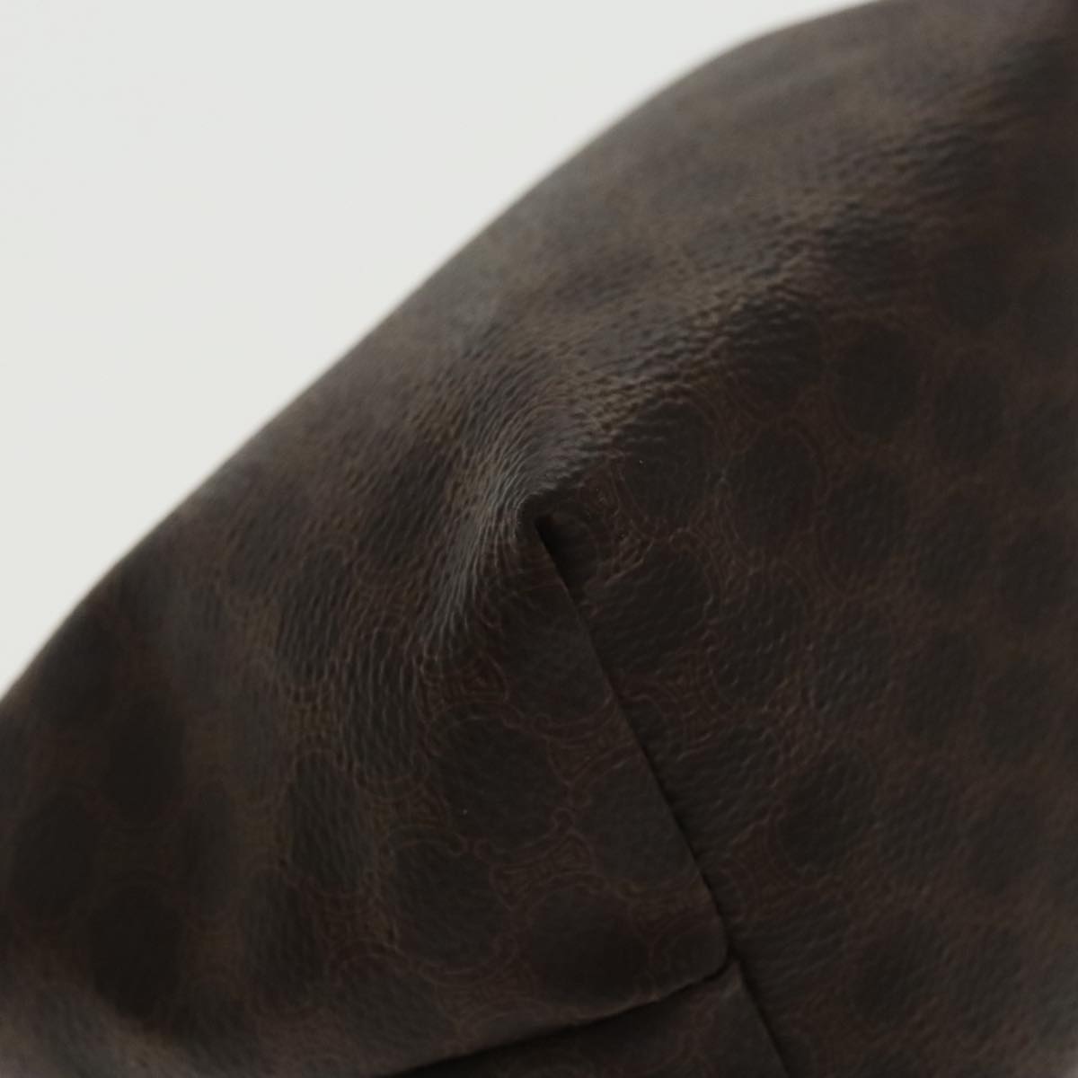 CELINE Macadam Canvas Hand Bag PVC Leather Gold Brown Auth 95581A