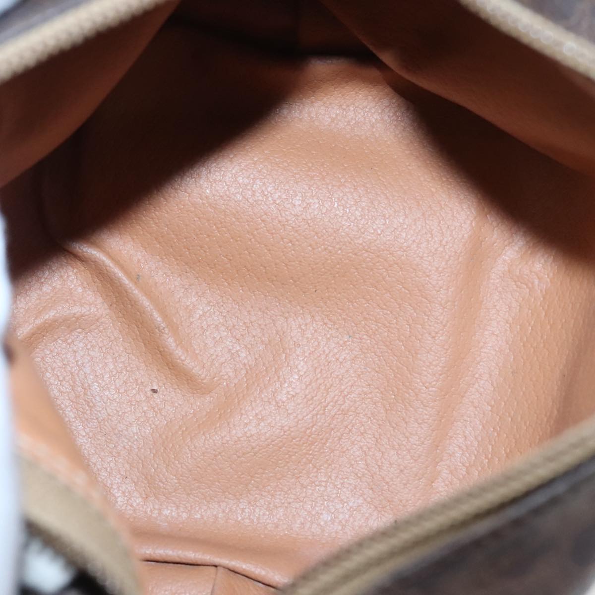 CELINE Macadam Canvas Hand Bag PVC Leather Gold Brown Auth 95581A